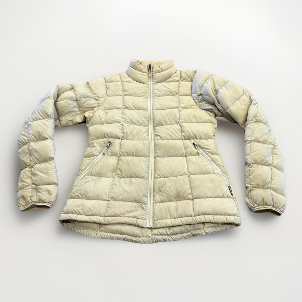 REI Co-op 650 Down Womens Cream Puffer Lightweight Full Zip Jacket Size XS
